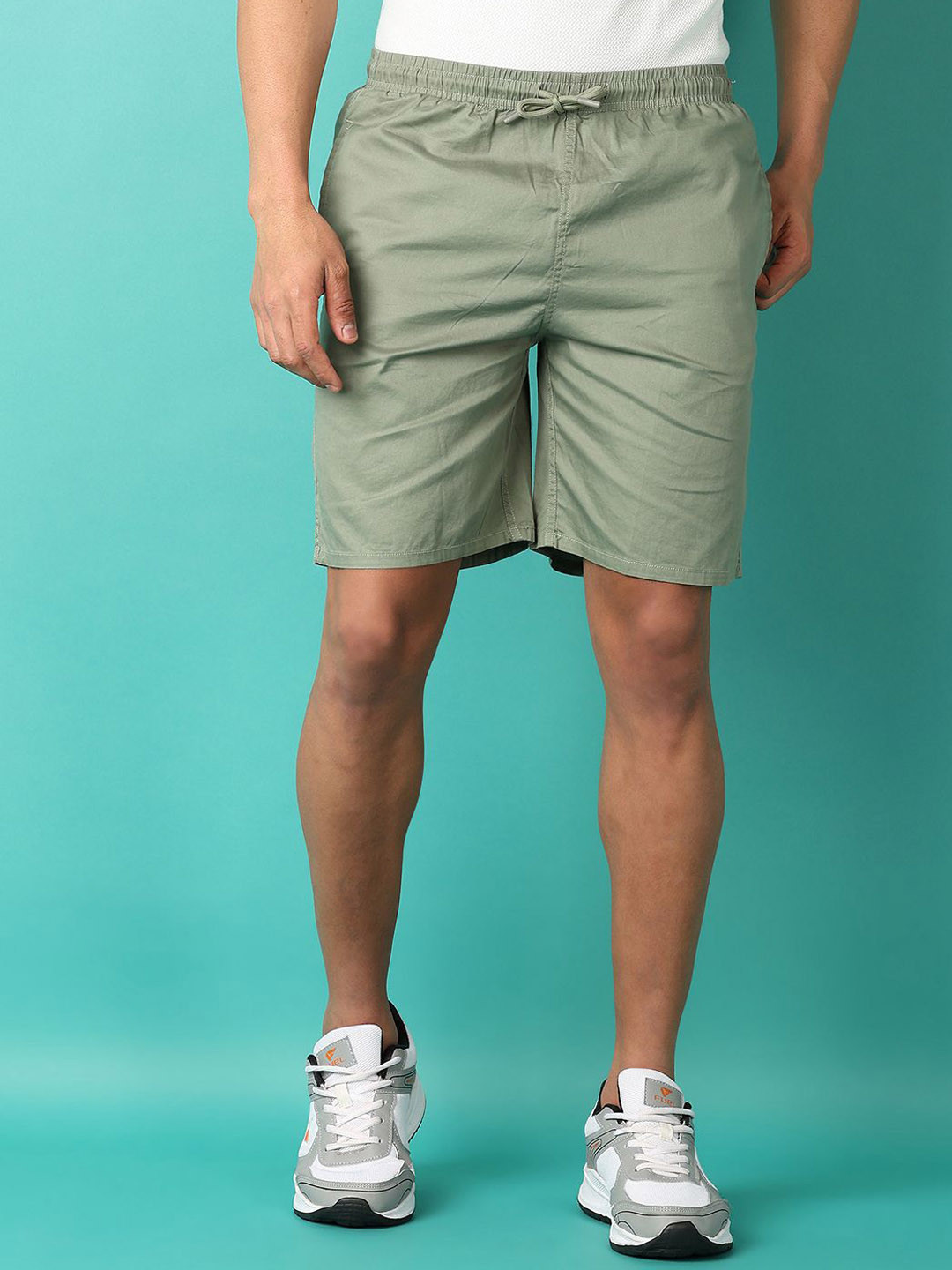 

V-Mart Men Solid Cotton Regular Fit Shorts, Green