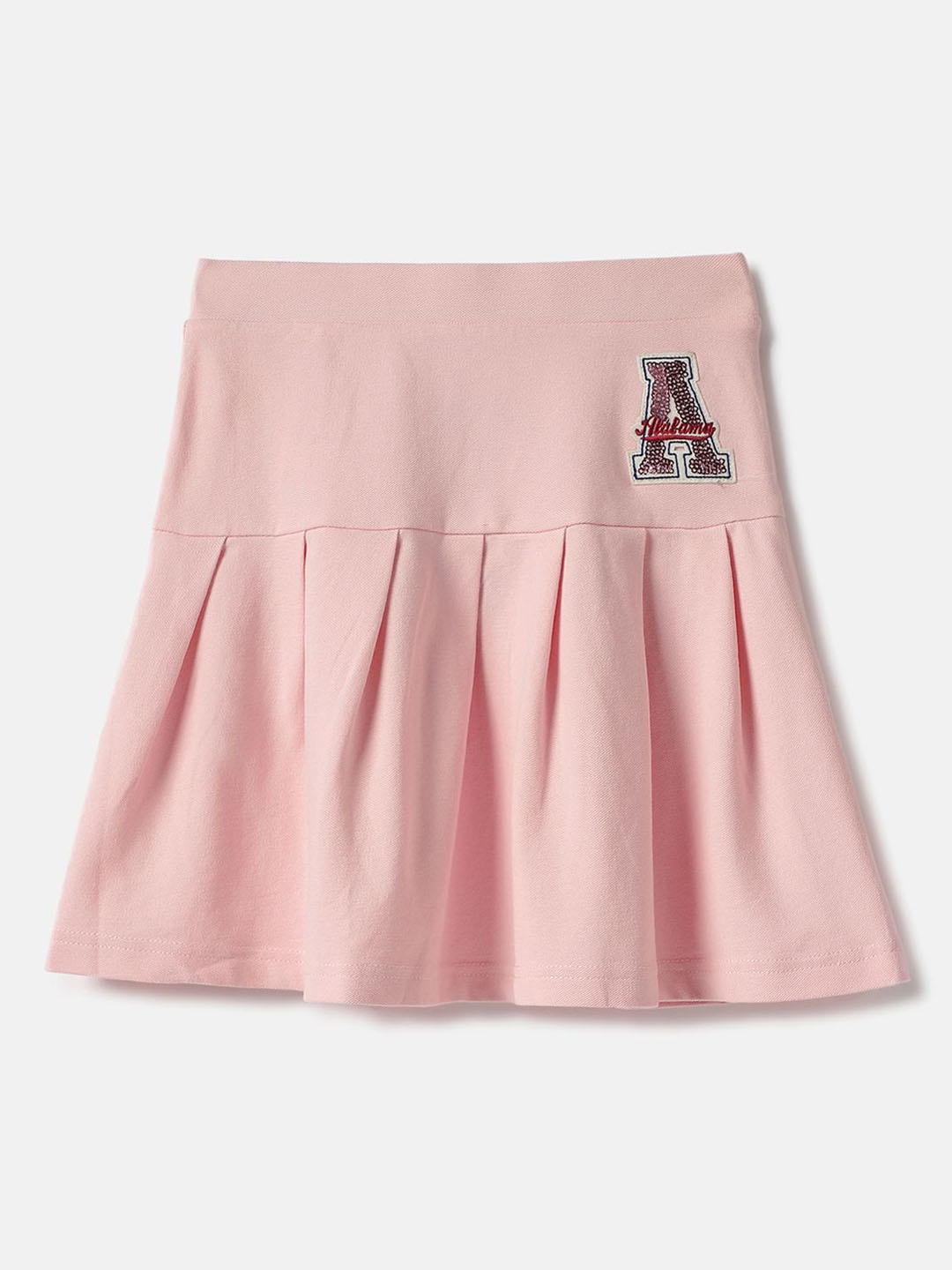 

United Colors of Benetton Girls Pleated A-Line Mini Skirt, Pink