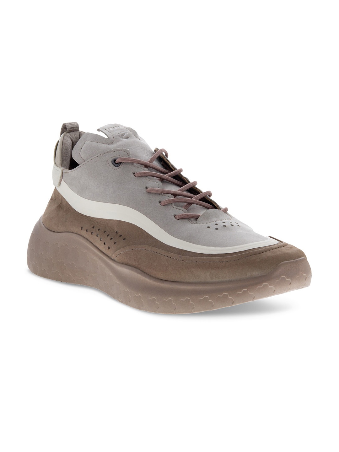 

ECCO Therap Men Solid Nubuck Sneakers, Grey