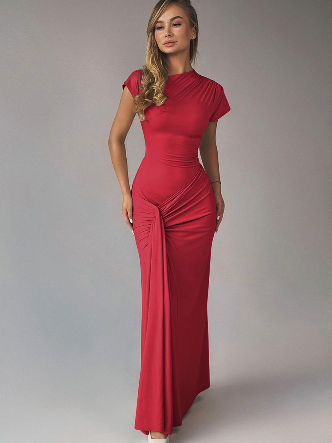 

StyleCast x Revolte Women Bodycon Maxi Dress, Red