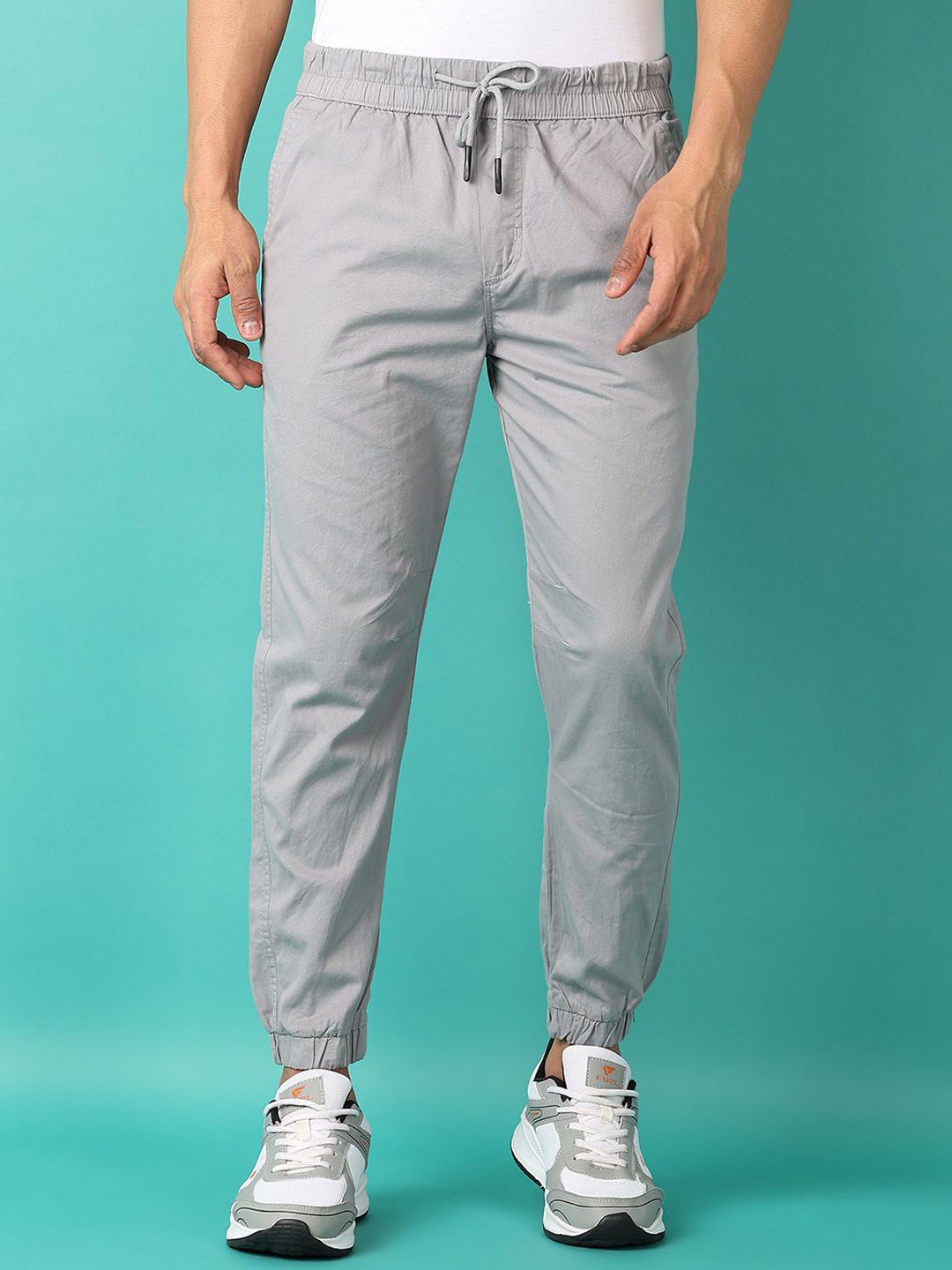 

V-Mart Men Regular Fit Jogger Trousers, Grey