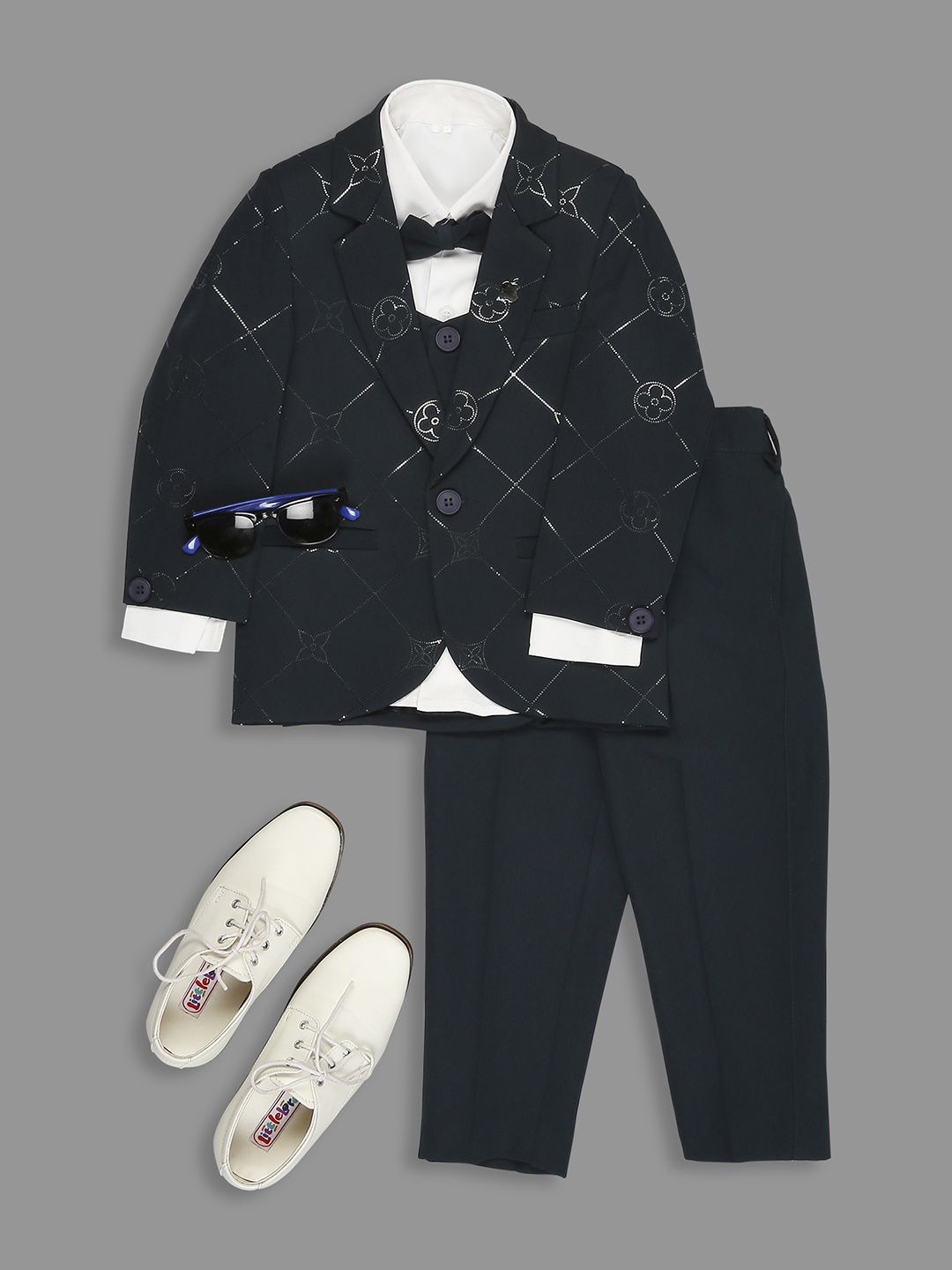 

YK Boys Single-Breasted 5-Piece Suit, Green