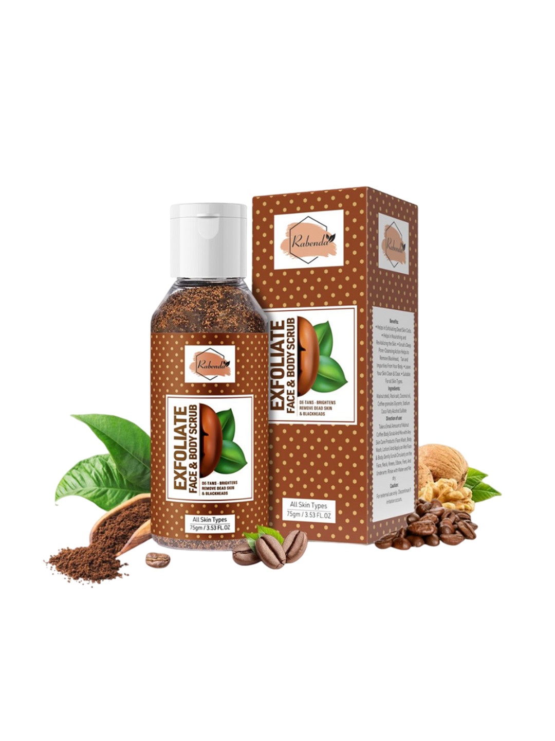 

Rabenda Exfoliate Coffee Face & Body Scrub - 75g, Brown