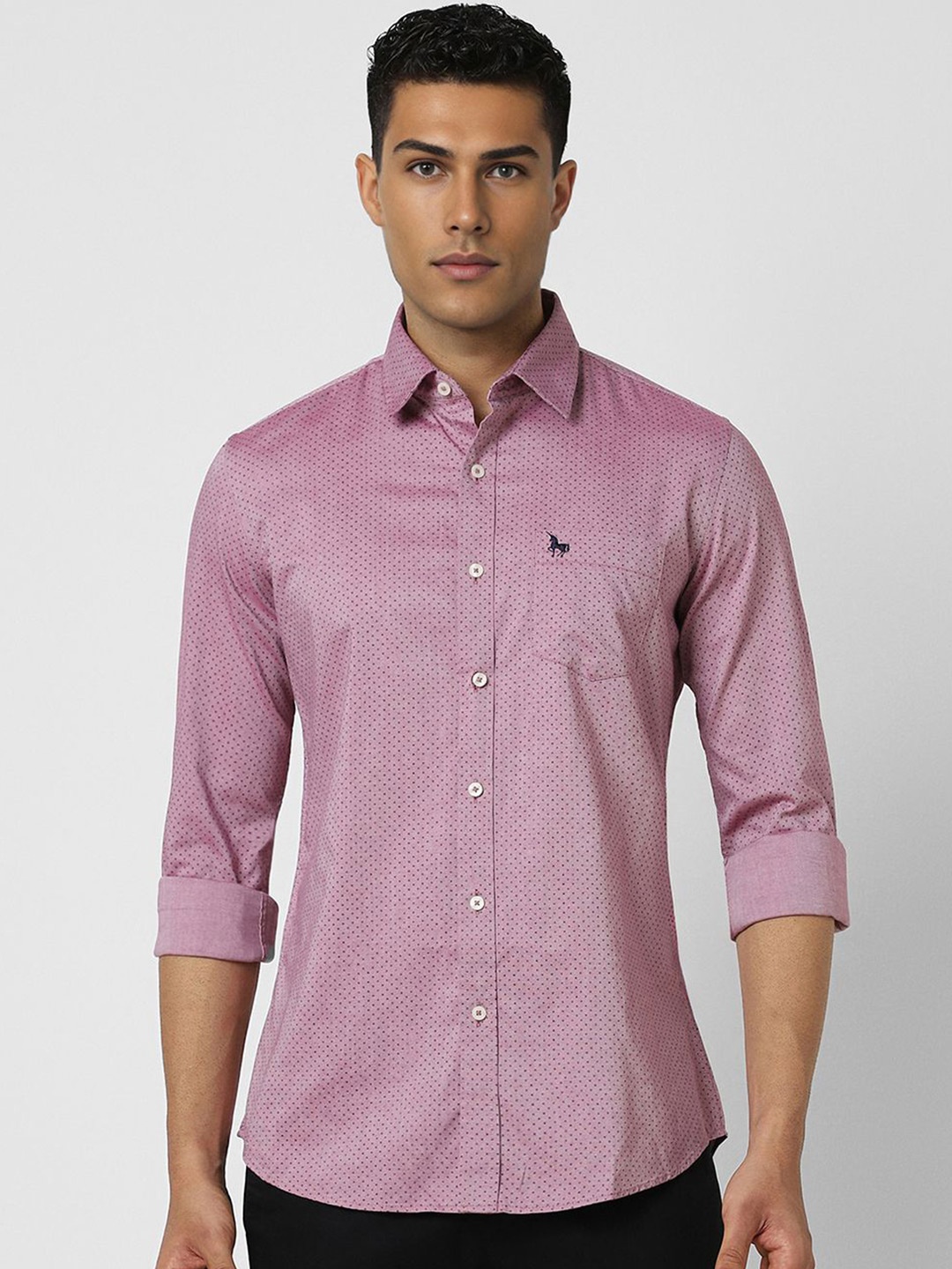 

Van Heusen Sport Men Micro Ditsy Printed Slim Fit Cotton Casual Shirt, Lavender