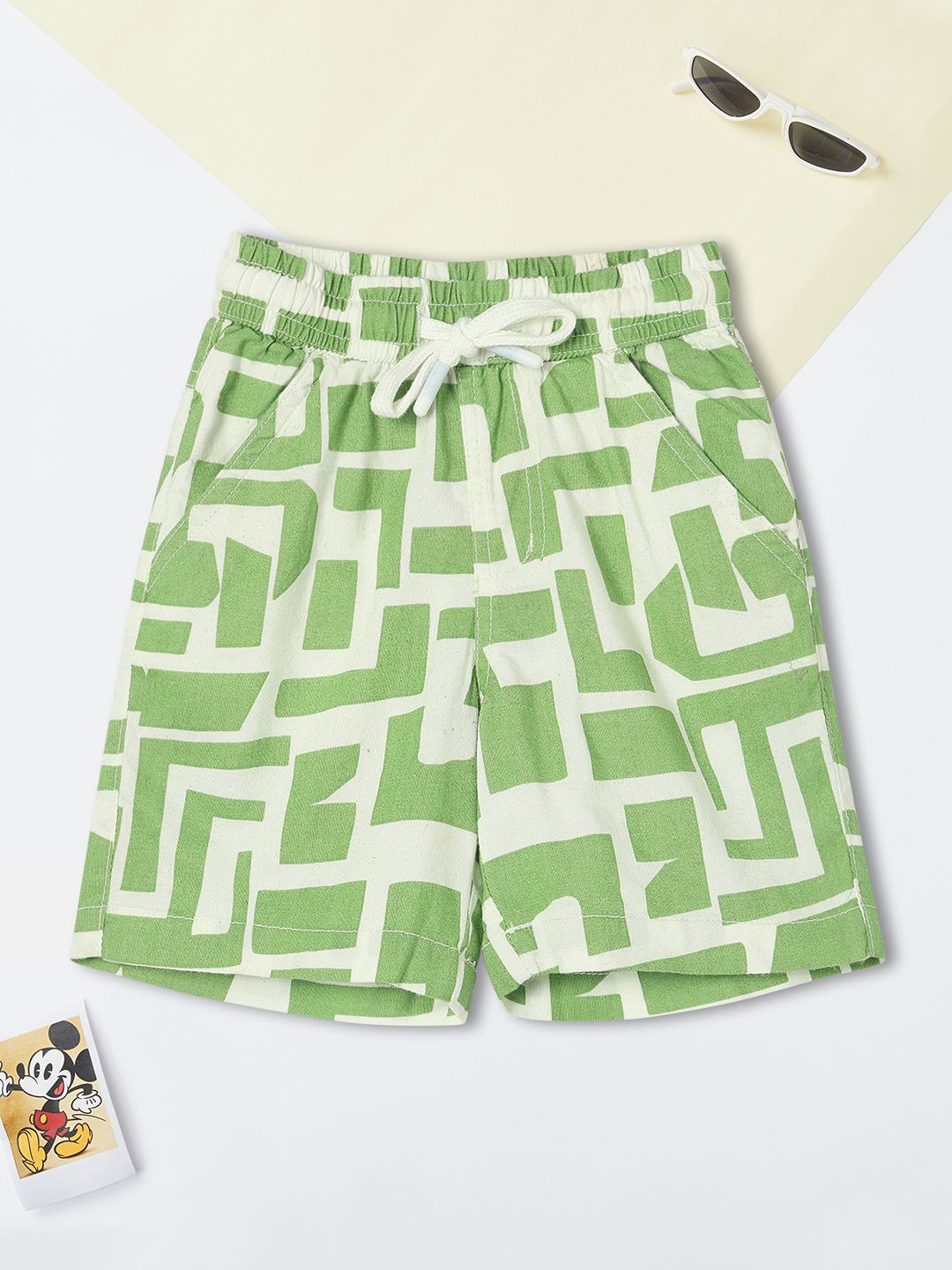

max Boys Cotton Printed Shorts, Green