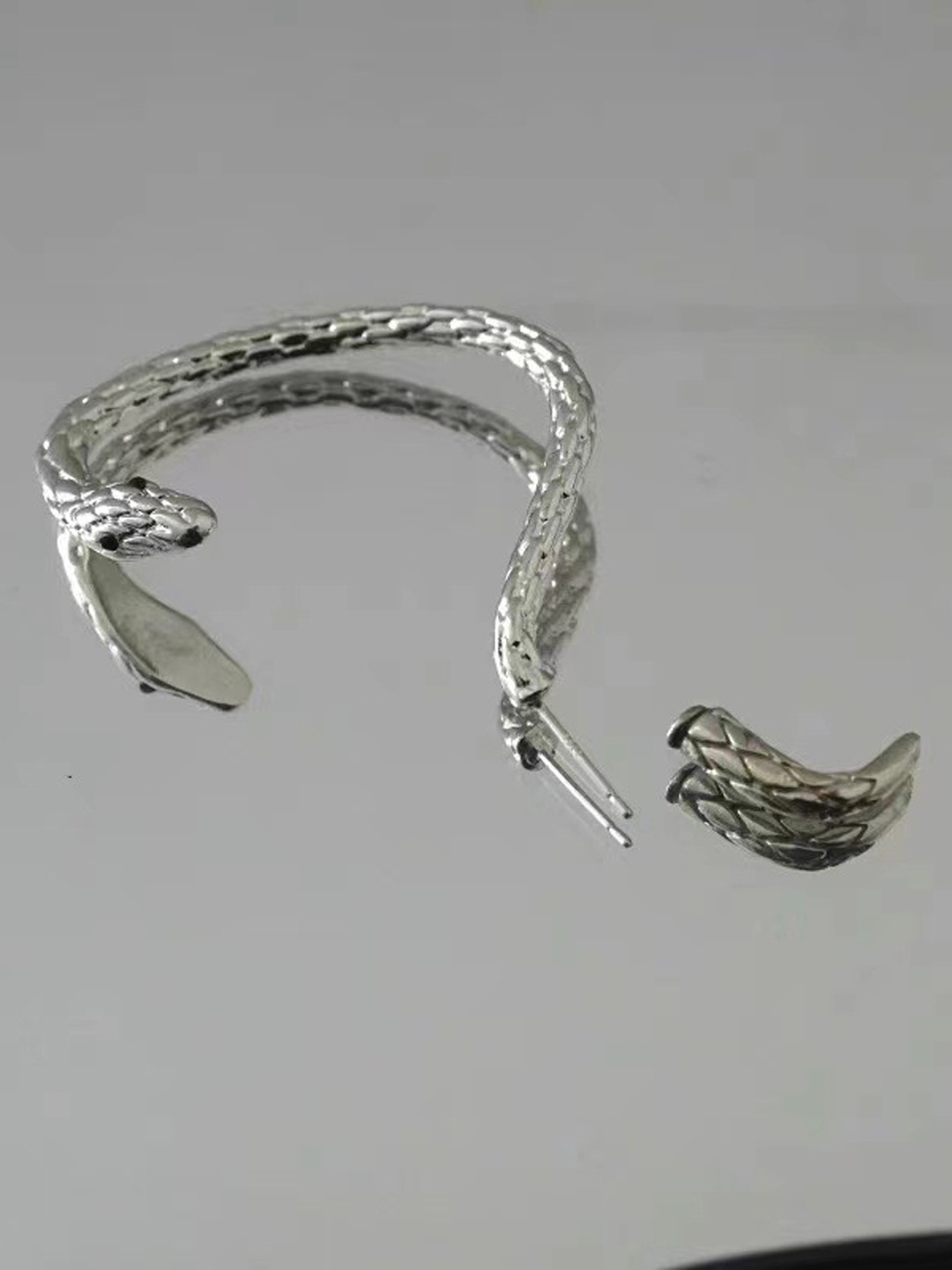 

VAGHBHATT Silver Plated Snake Shaped Ear Cuff Earrings