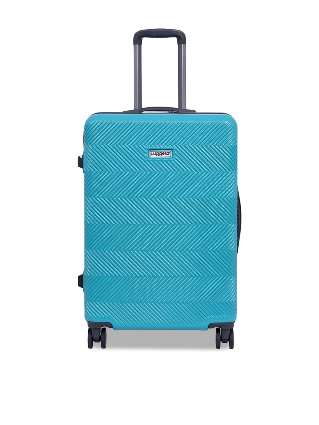 

Luggero Unisex Textured Hard Sided 360-Degree Rotation Medium Trolley Bag, Sea green