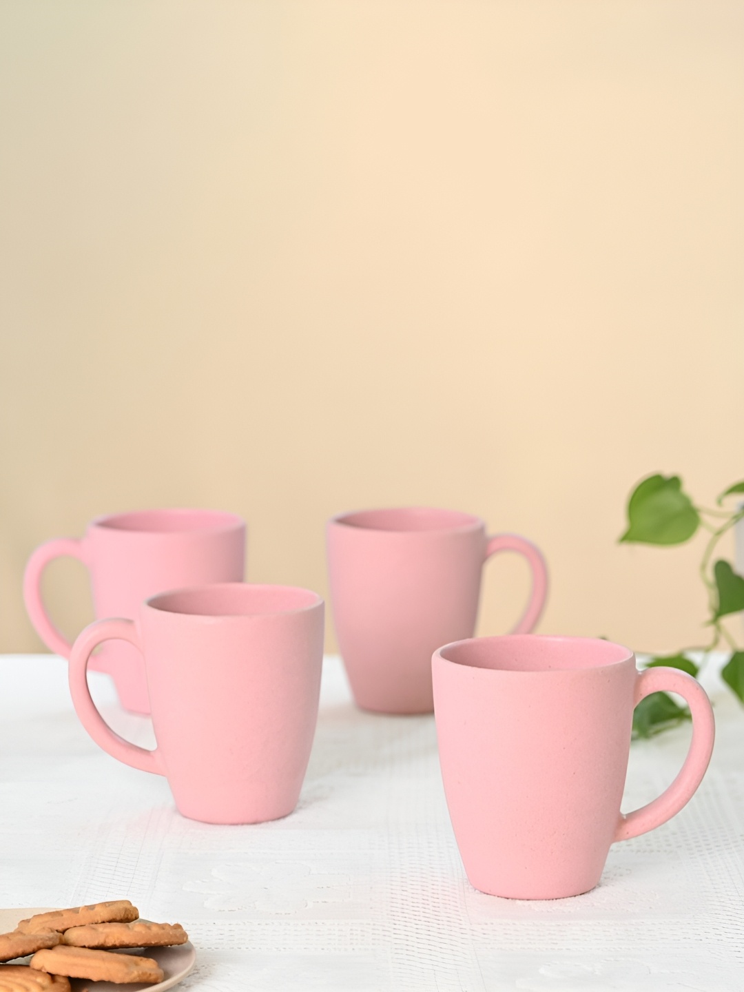 

eha Pink 4 Pieces Microwave Safe Coffee Mug 300ML