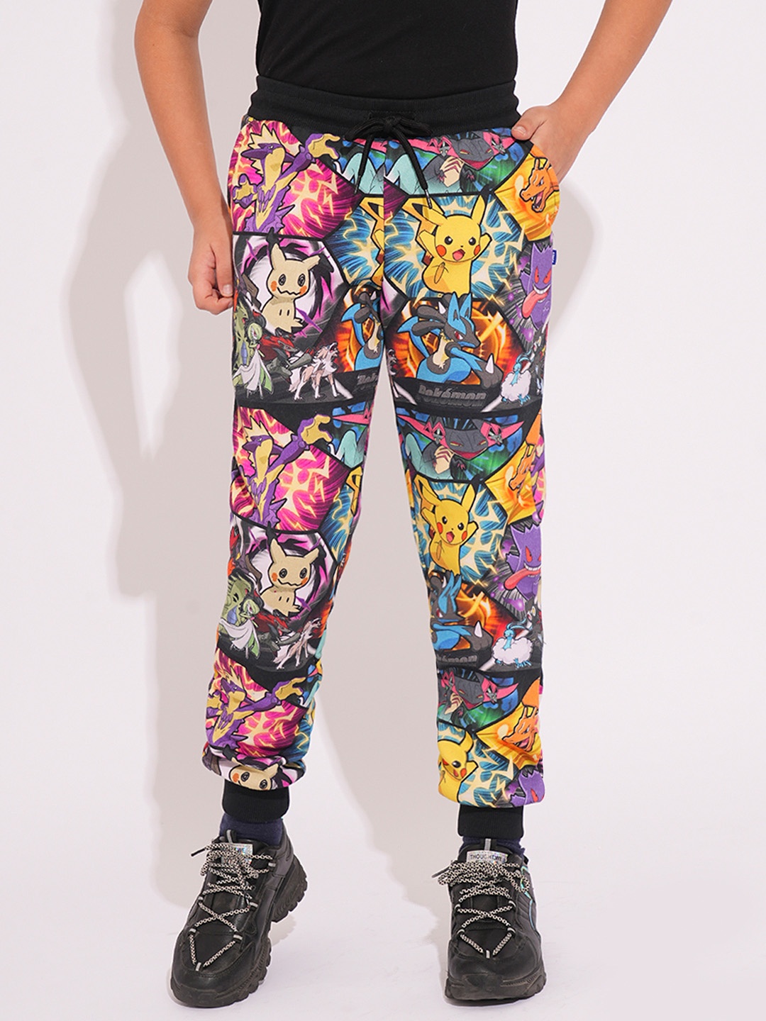 

Jack & Jones Junior Boys Printed Mid-Rise Joggers, Black