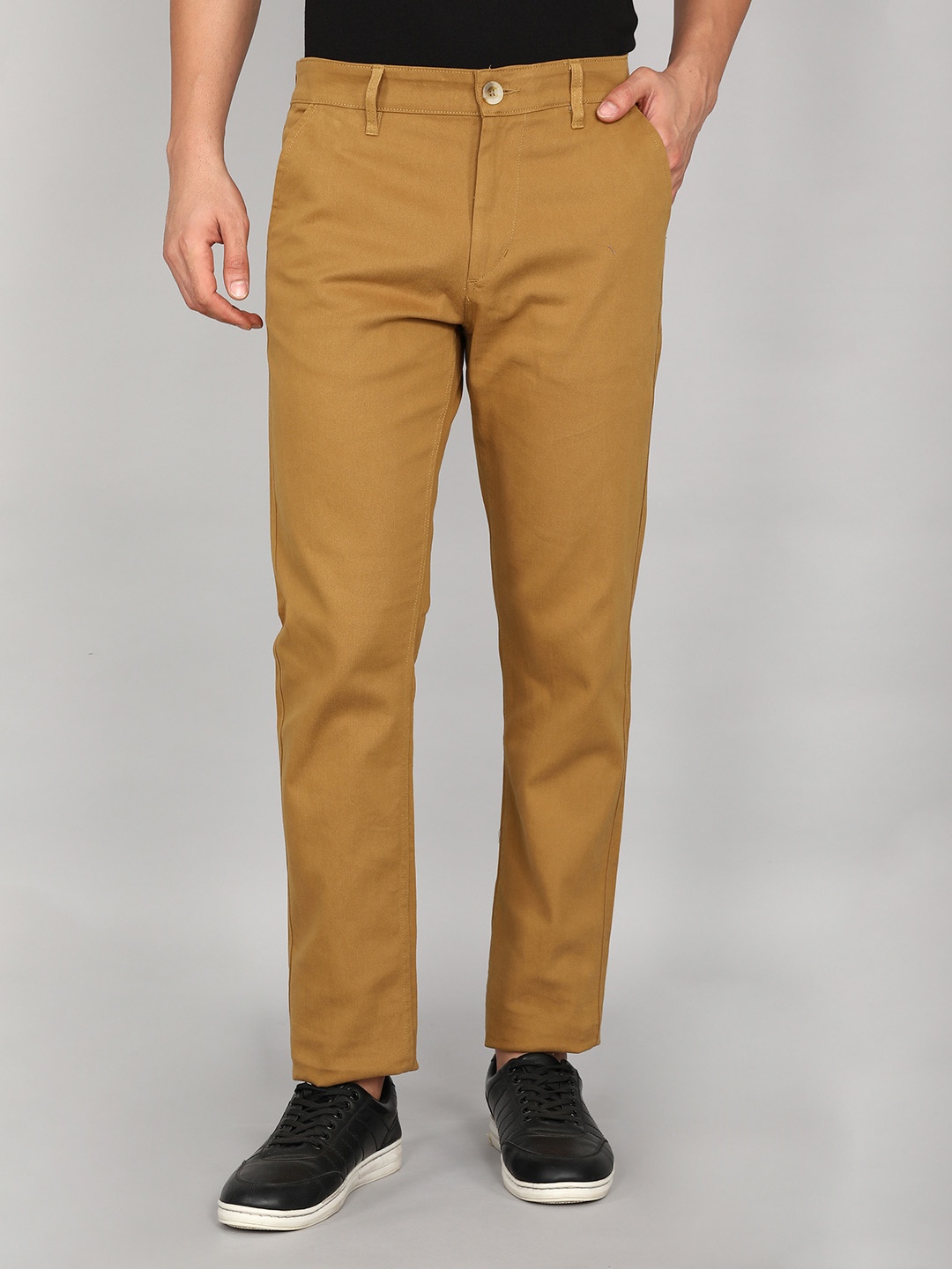 

WROGN Men Slim Fit Chinos Trousers, Khaki