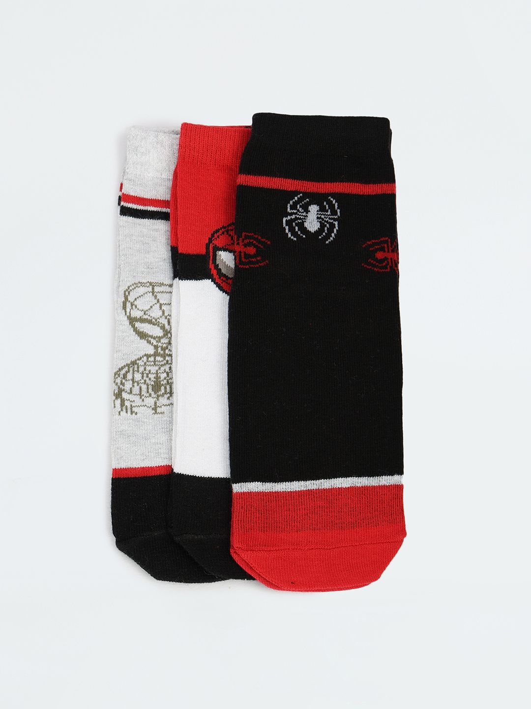 

max Boys Pack Of 3 Printed Ankle-Length Socks, Black