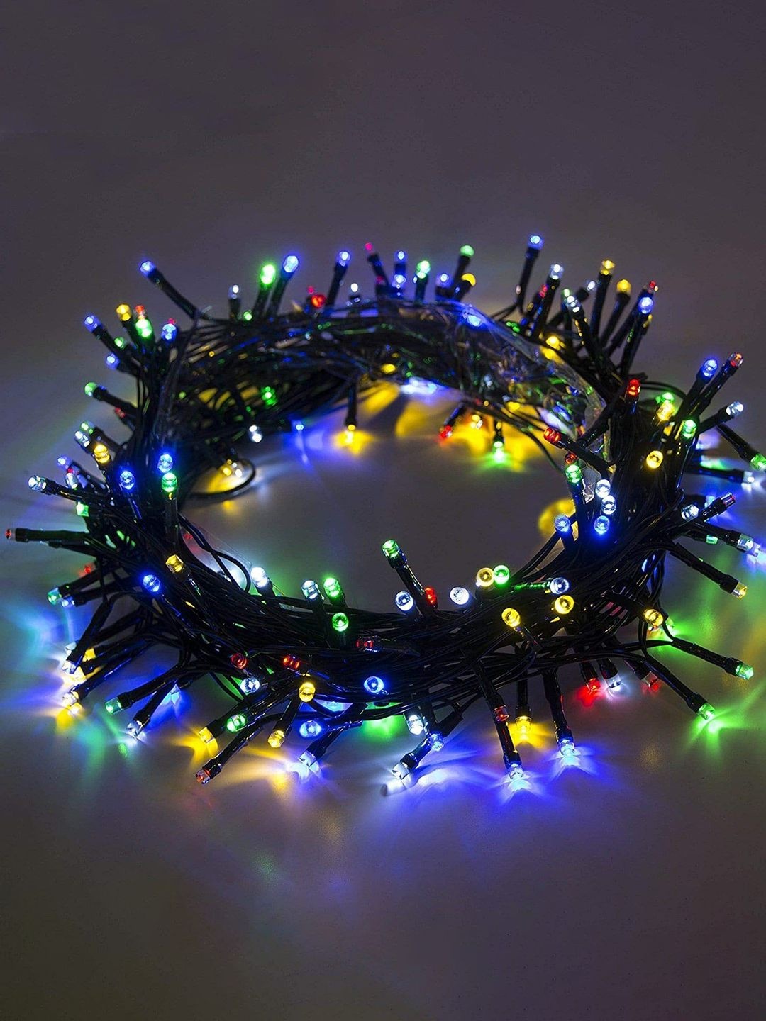 

Kuber Industries Blue & Yellow 2 Pieces Rice Shape String Light