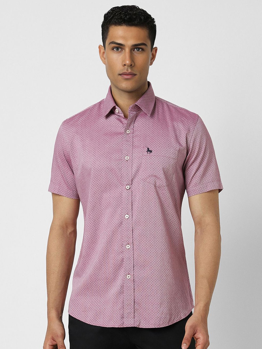 

Van Heusen Sport Men Cotton Slim Fit Micro Ditsy Printed Casual Shirt, Mauve