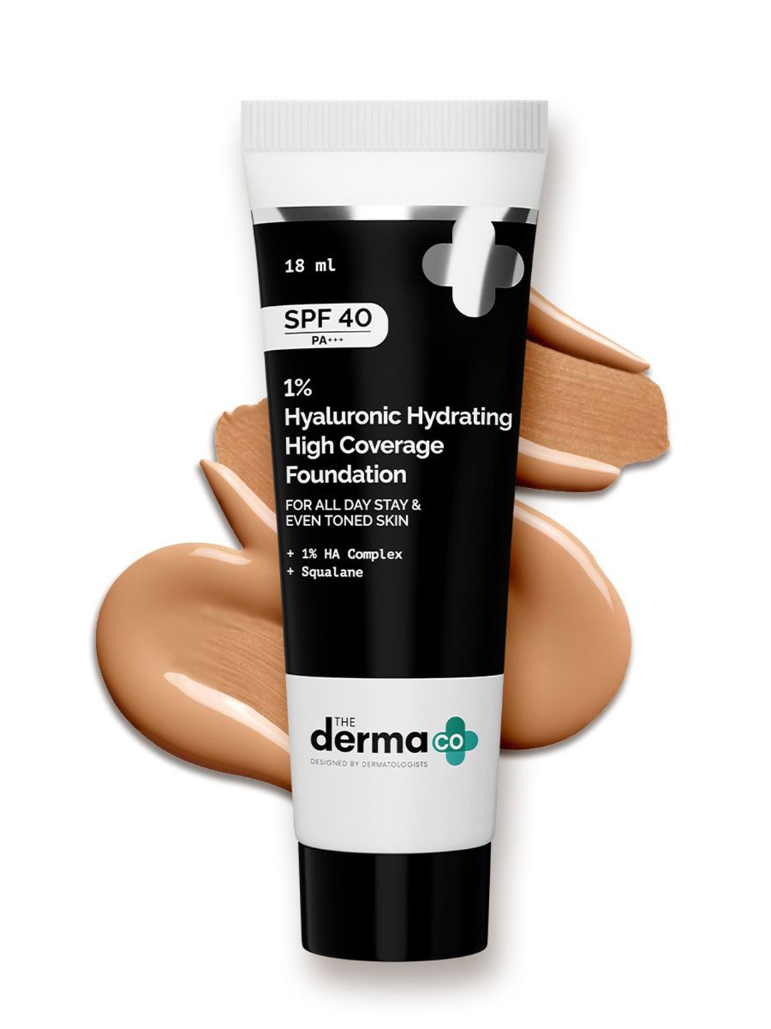

The Derma co. 1% Hyaluronic Hydrating High Coverage Foundation 18 ml - Caramel 04, Camel brown