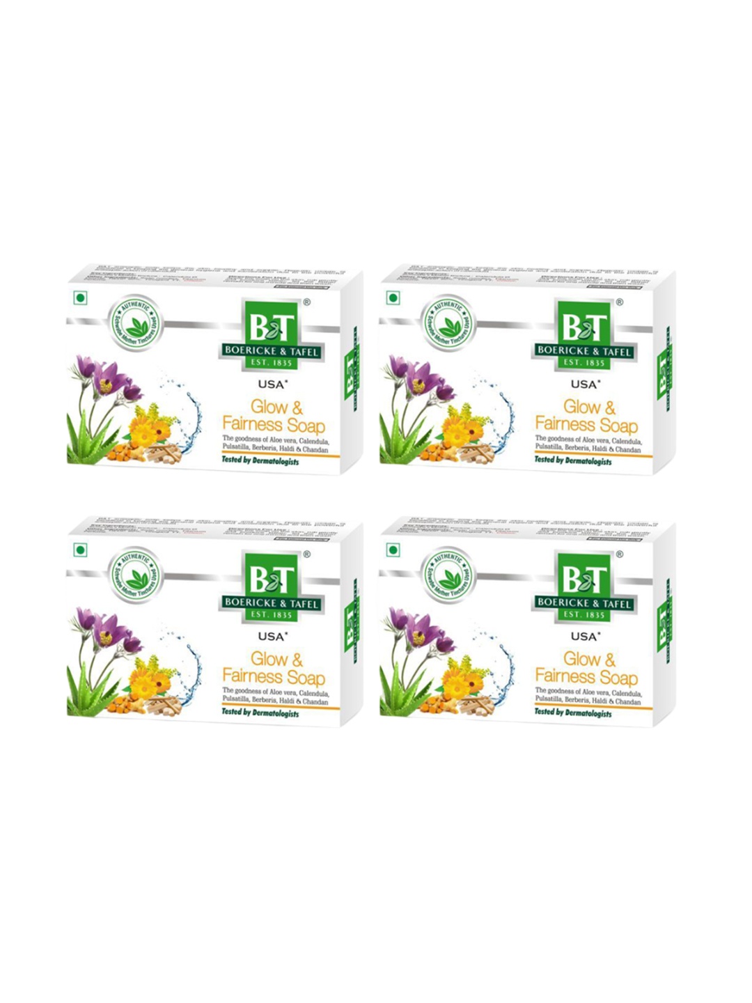 

BOERICKE & TAFEL Set Of 4 Glow & Fairness Soap With Haldi - 75 g Each, White