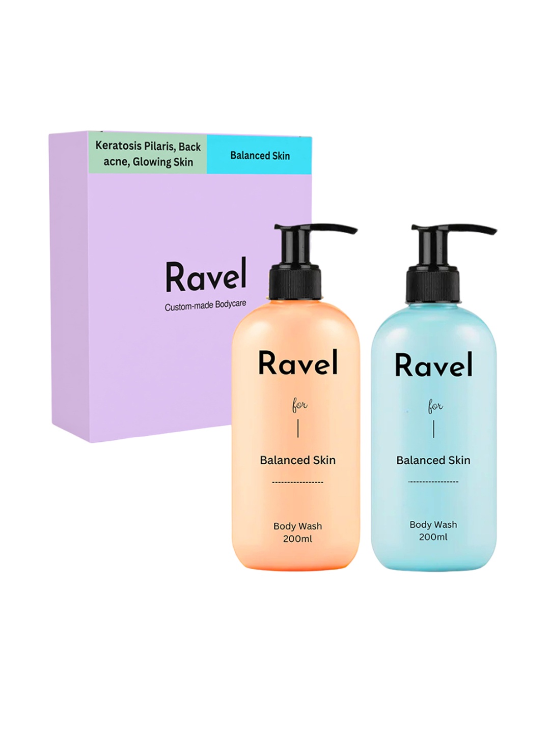 

Ravel Customized Set Of 2 Balanced Skin Bodywash - 200 ml Each, Blue