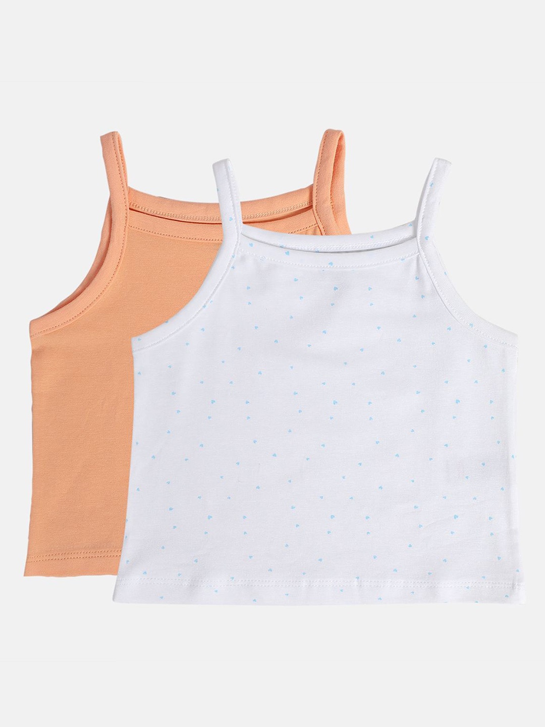 

MINI KLUB Infant Girls Pack Of 2 Pure Cotton Camisoles, White