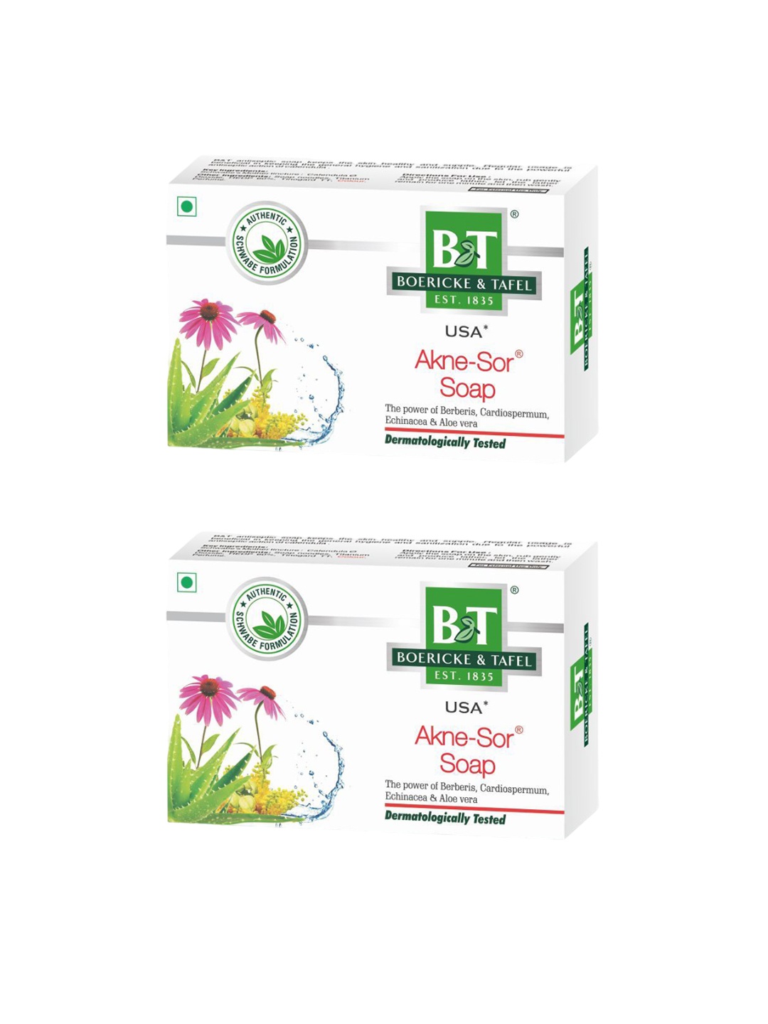 

BOERICKE & TAFEL Set Of 2 Akne Sor Soap With Aloe Vera - 75 g Each, White