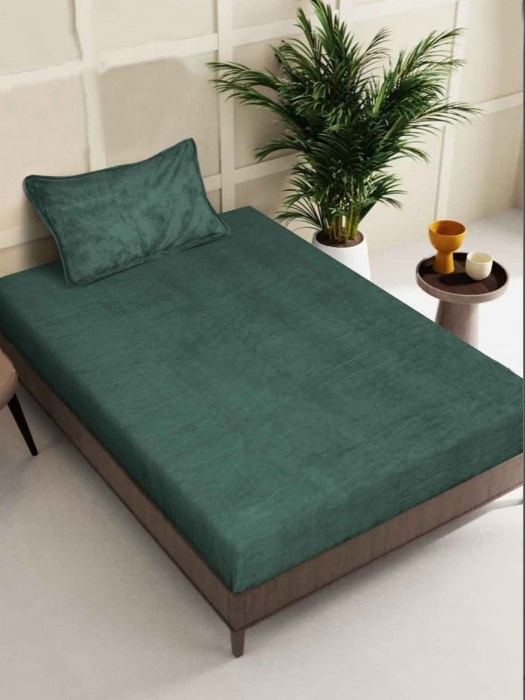 

MORADO Green Woolen 260 TC Single Bedsheet with 1 Pillow Cover 1.52 m x 2.28 m