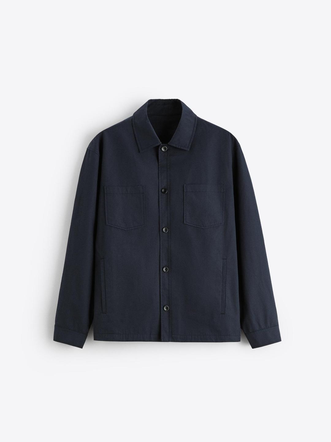 

ZARA Men Navy Blue Shirt