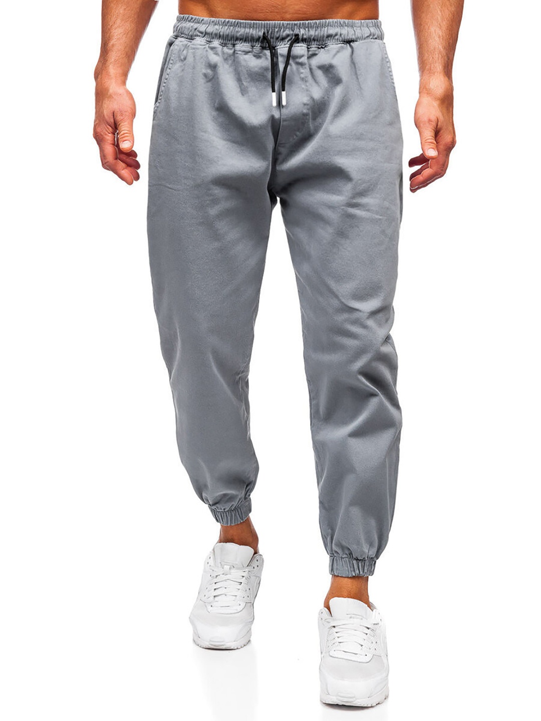 

StyleCast x Revolte Men Solid Easy Wash Joggers, Grey