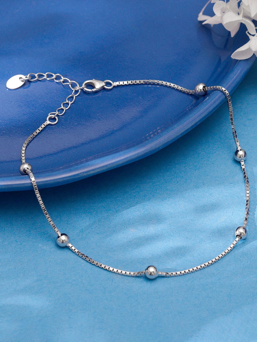 

GIVA 925 Sterling Silver Rhodium-Plated Single Anklet