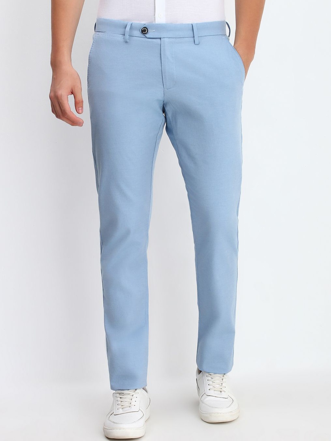 

Allen Solly Men Slim Fit Trousers, Blue