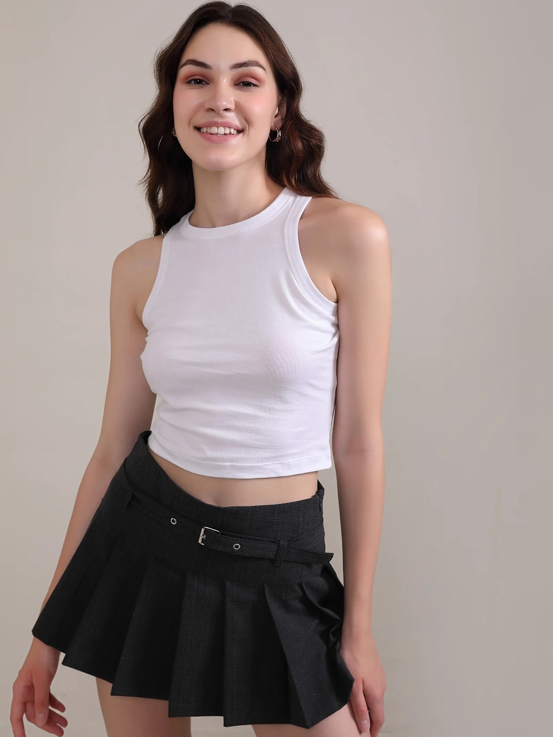 

BOTNIA Cotton Crop Top, White