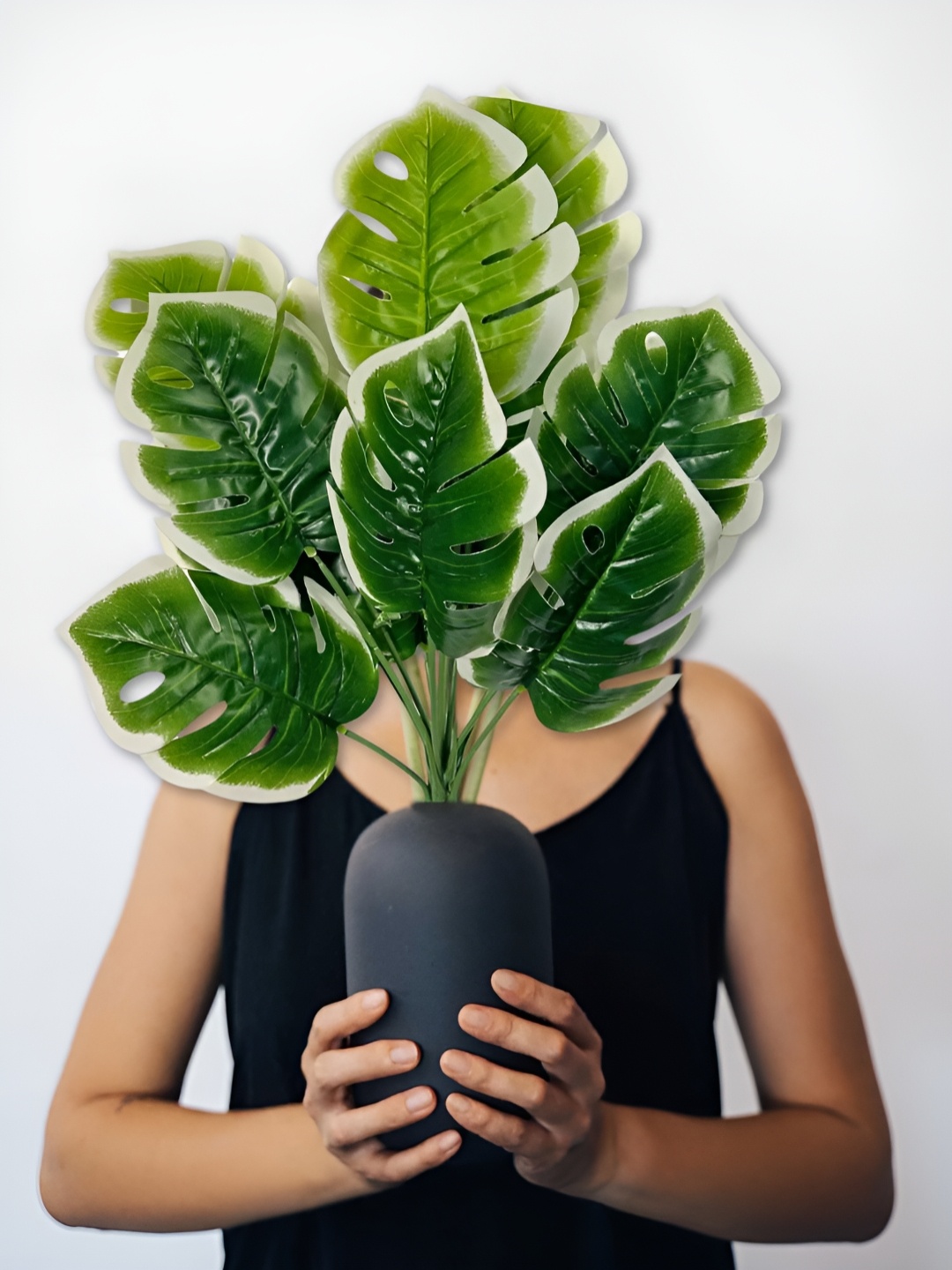 

ARTSY White & Green Non-Hanging Monstera Deliciosa Artificial Plant Without Pot