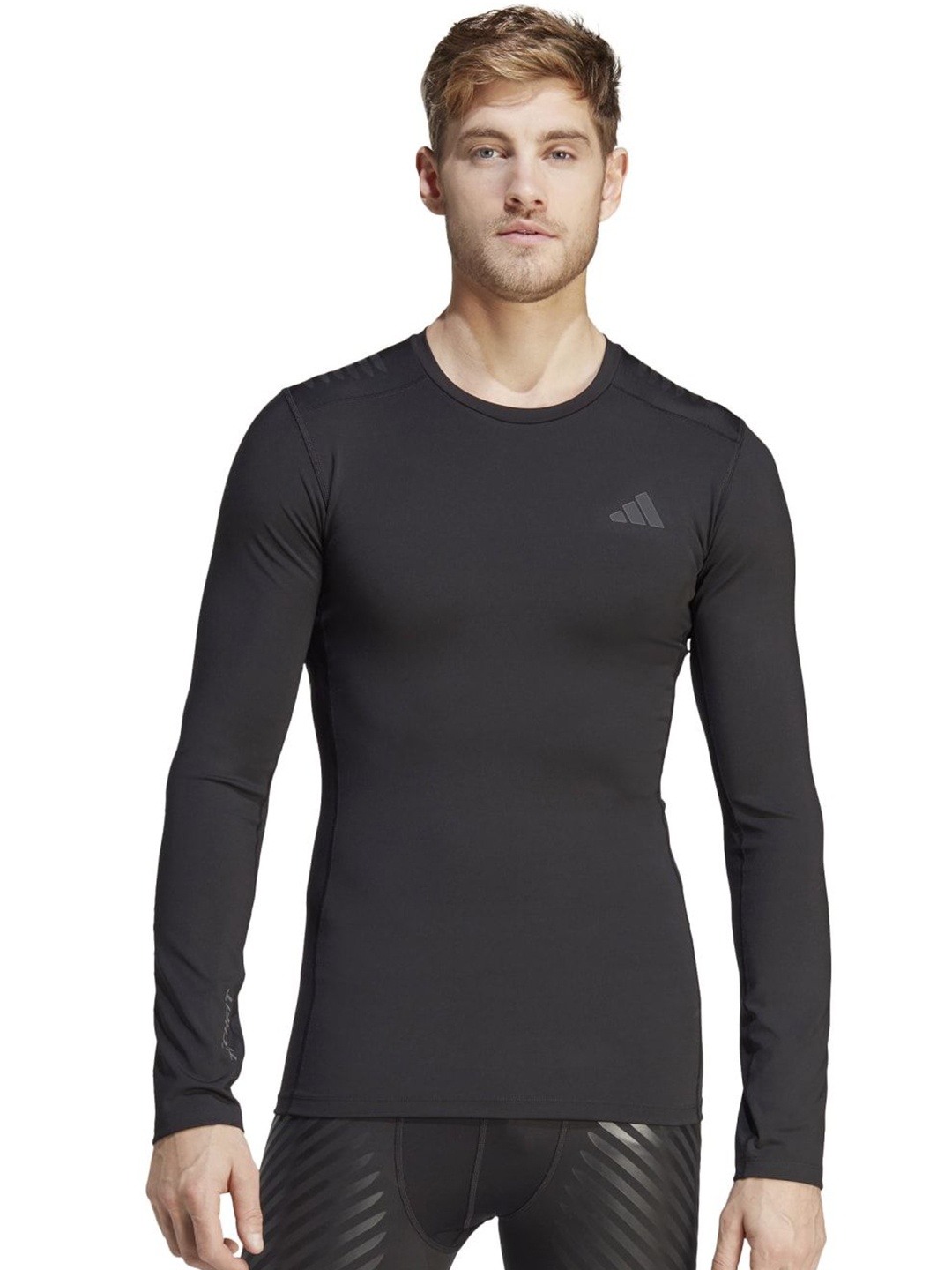 

ADIDAS Men Striped Round Neck Slim Fit T-shirt, Black