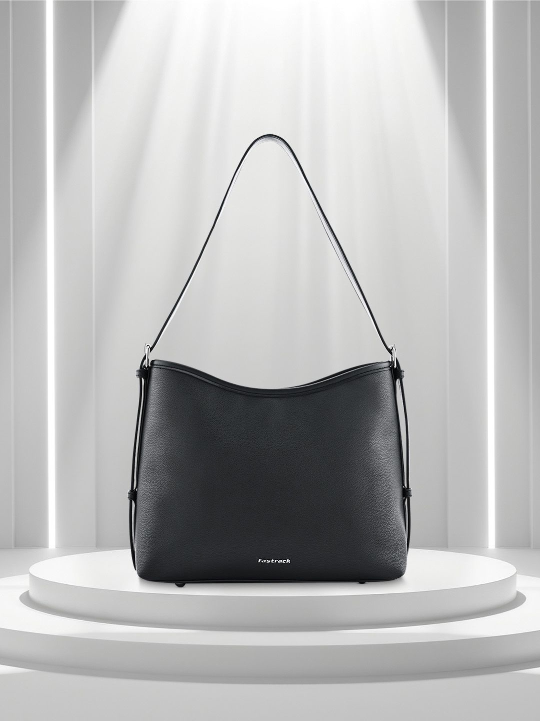 

Fastrack Textured Structured Shoulder Bag, Black