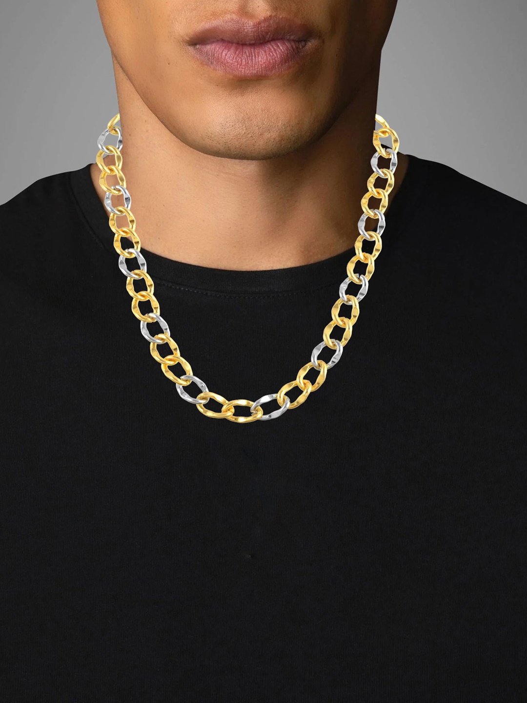 

MEMOIR Men Gold-Plated Micron Dual Tone Broad Chain