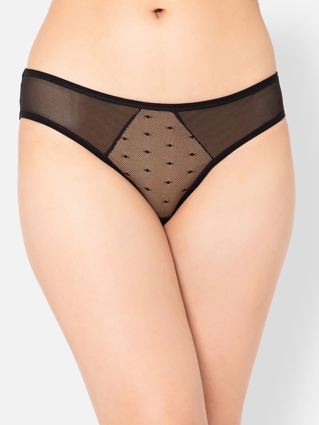 

Clovia Women Solid Printed Low Rise Bikini Briefs, Black