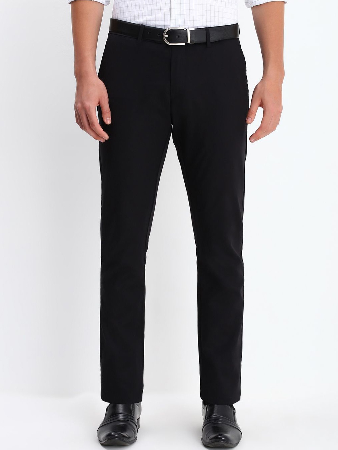 

Allen Solly Men Slim Fit Formal Trousers, Black