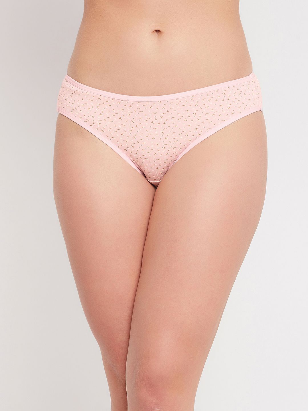 

Clovia Women Printed Low waist Outer elastic Low Rise Bikini Briefs, Pink