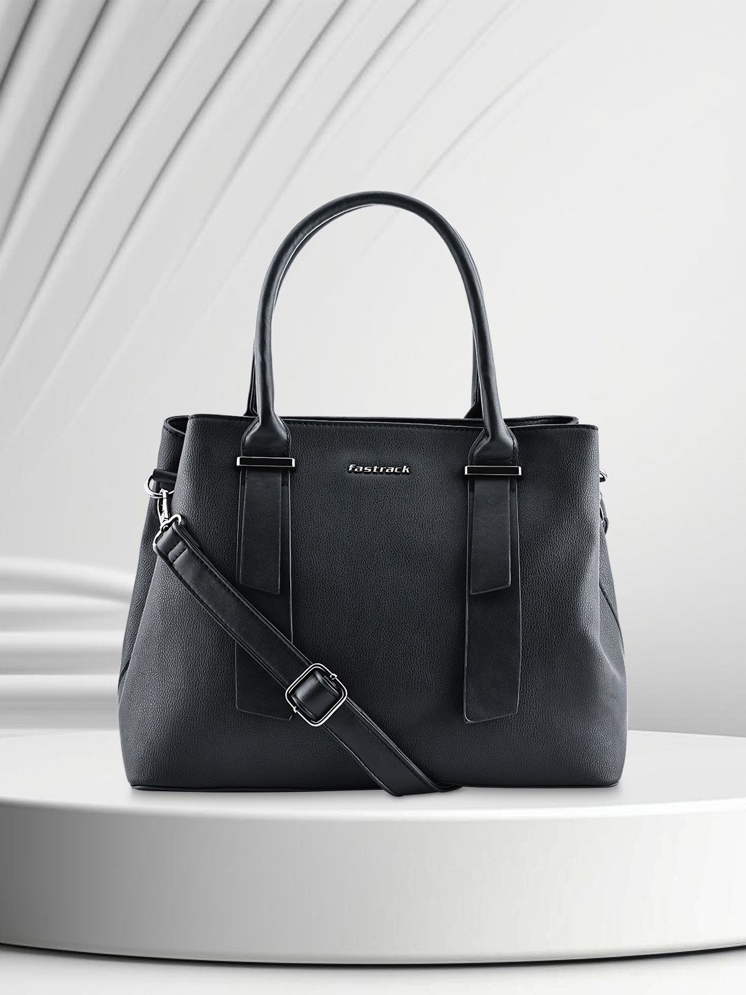 

Fastrack Women Textured Satchel Bag, Black