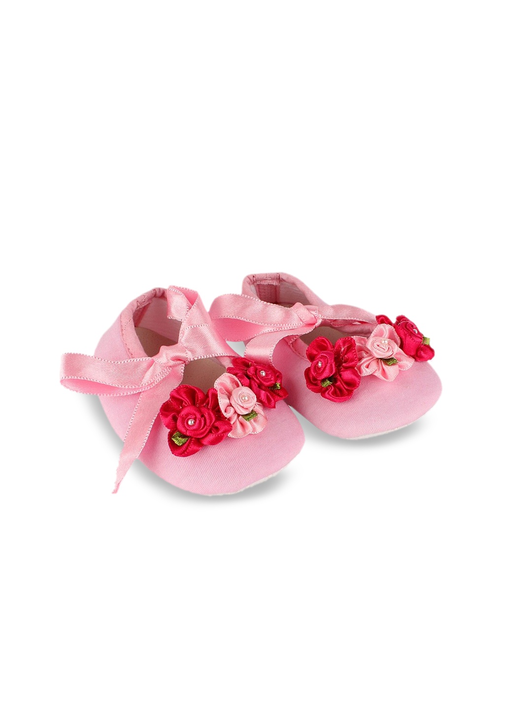 

Daizy Girls Floral Applique Booties, Pink