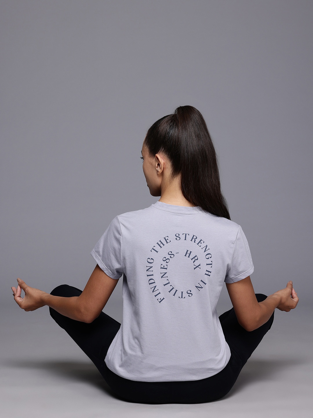 

HRX by Hrithik Roshan Typography Print Yoga T-shirt, Blue