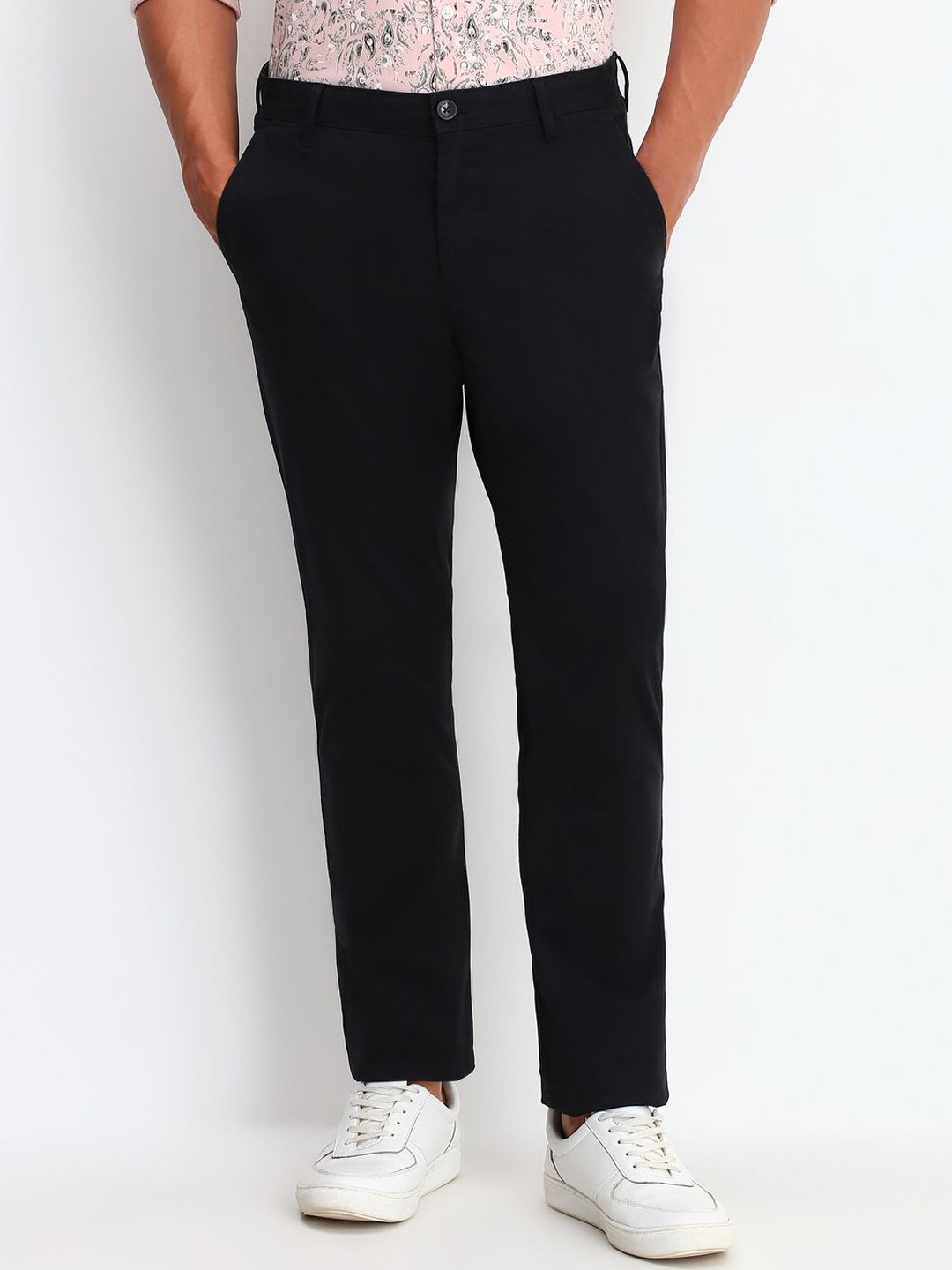 

Allen Solly Men Solid Formal Trousers, Black