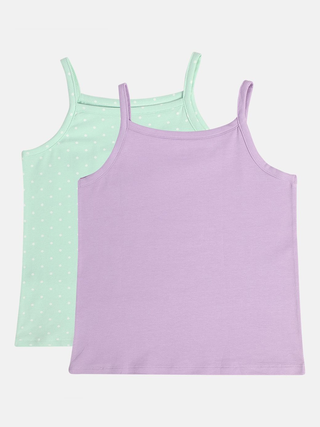 

MINI KLUB Girls Pack Of 2 Pure Cotton Camisoles, Purple