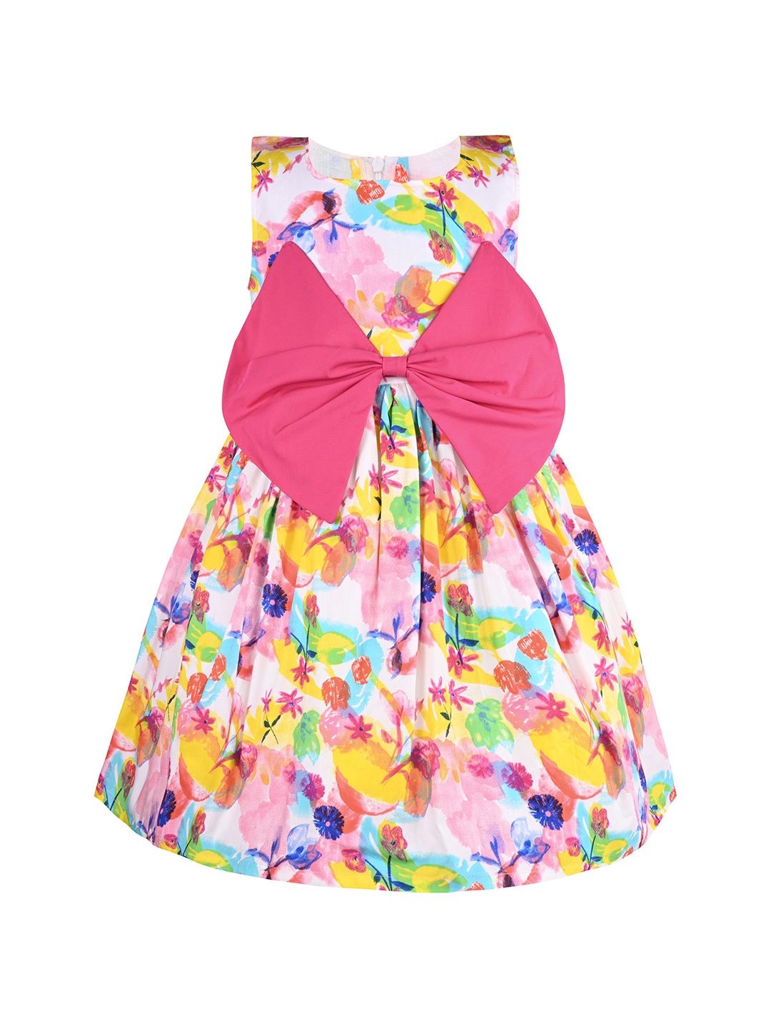 

Wish Karo Girls Floral Print Fit & Flare Dress, Pink