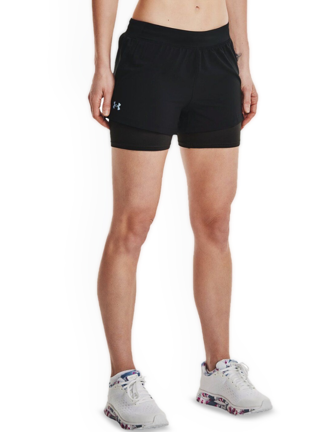 

UNDER ARMOUR UA Iso-Chill Run 2 In 1 Women Slim Fit Running Shorts, Black