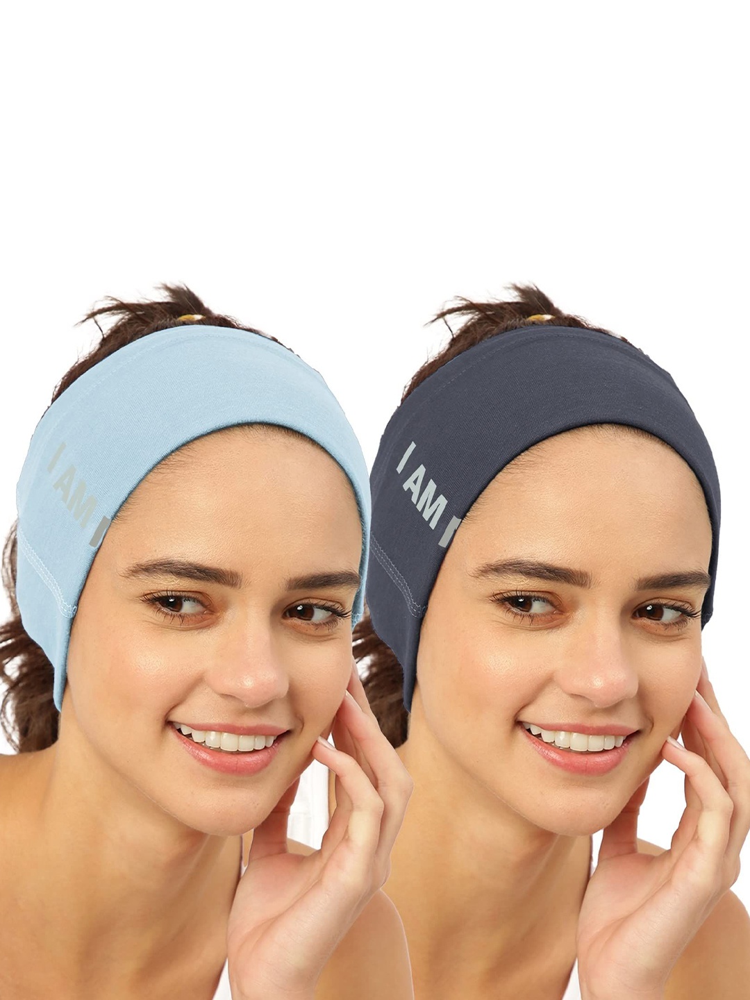 

FREECULTR Pack Of 2 Unisex Bandana Headband, Blue