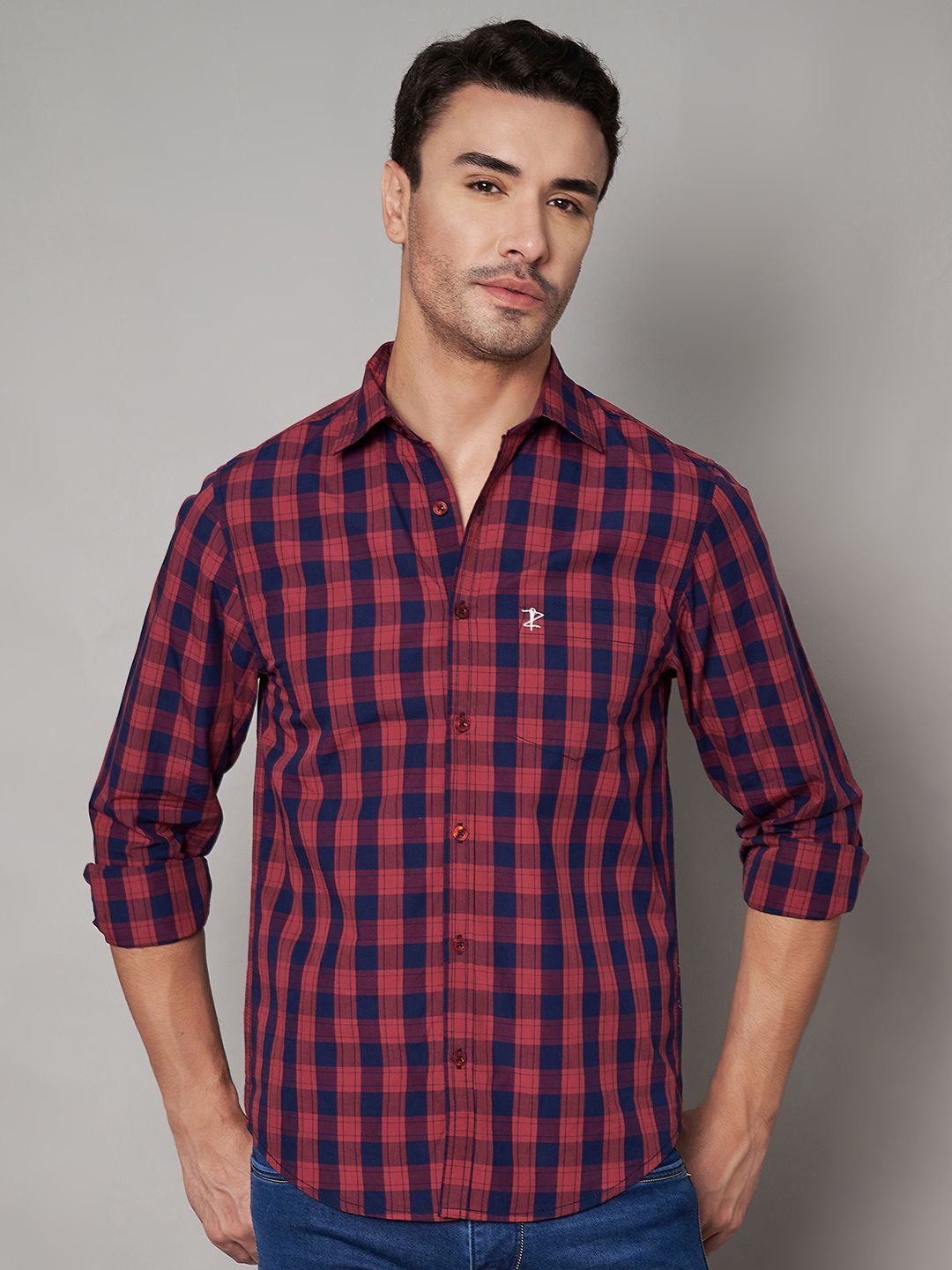 

Aazing London Men Spread Collar Solid Cotton Casual Shirt, Maroon