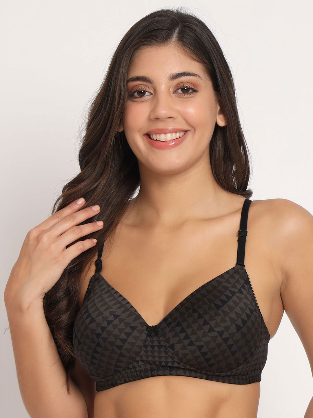 

College Girl Women Full Coverage Lightly Padded T-shirt Bra, Black
