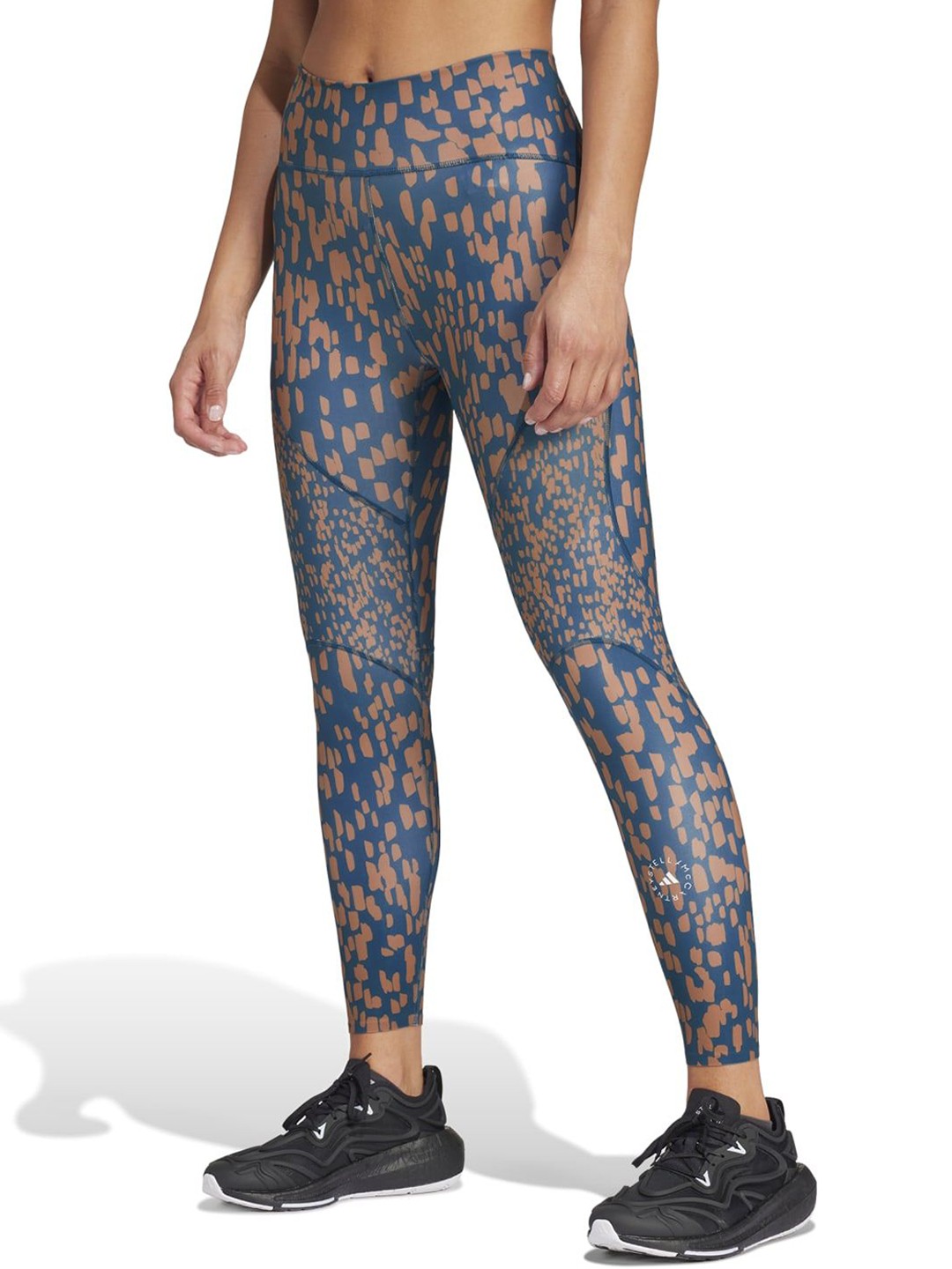 

ADIDAS Women Printed High Rise Ankle Length Tights, Blue