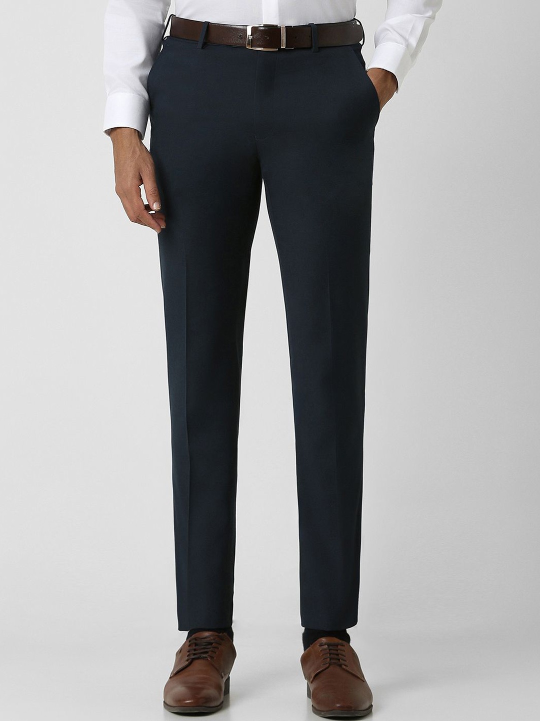 

Van Heusen Men Slim Fit Formal Trousers, Navy blue