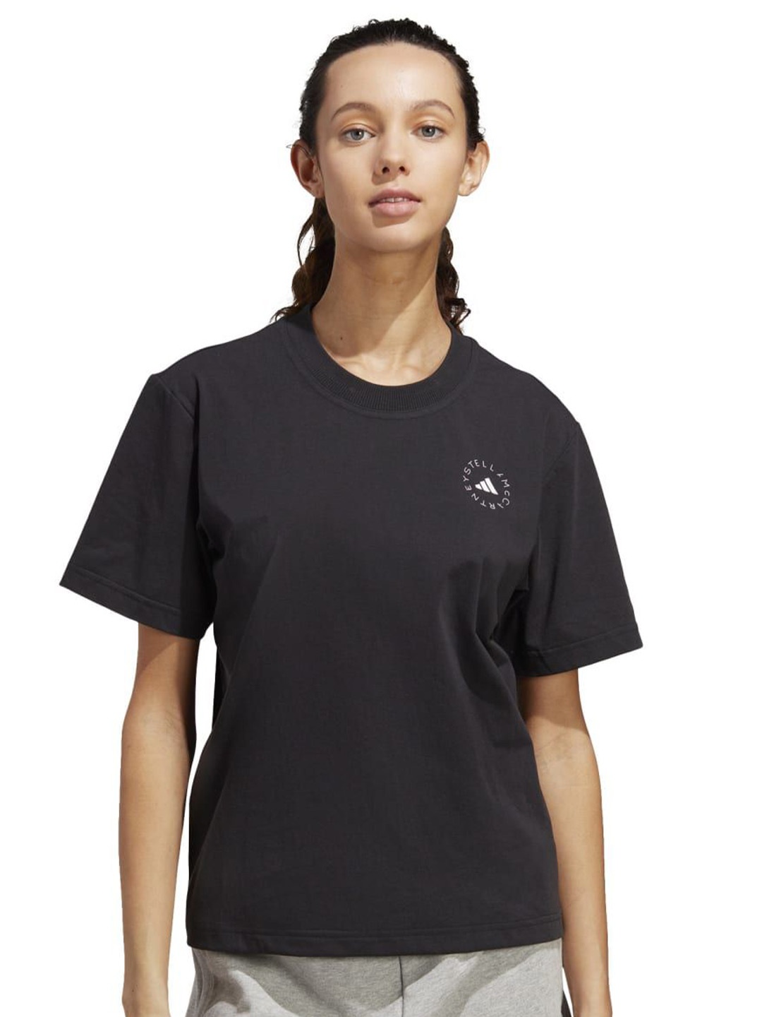 

ADIDAS Women Solid Round Neck T-shirt, Black