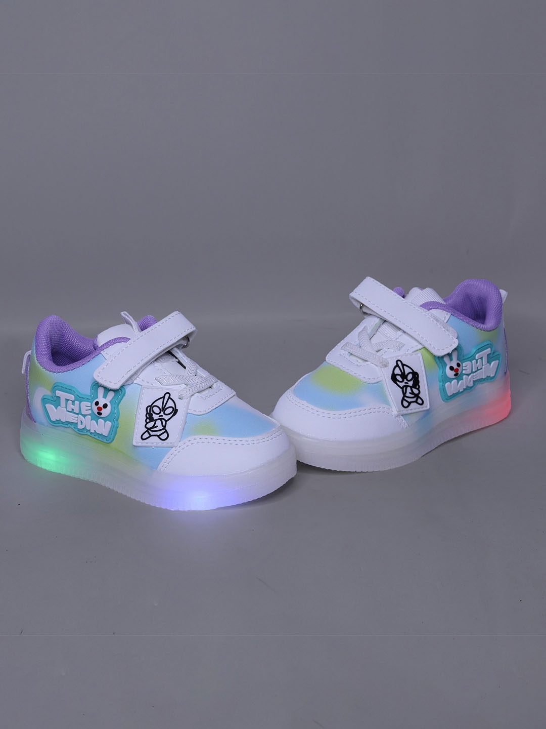 

BAESD Kids Colourblocked Round Toe PU Sneakers, Purple