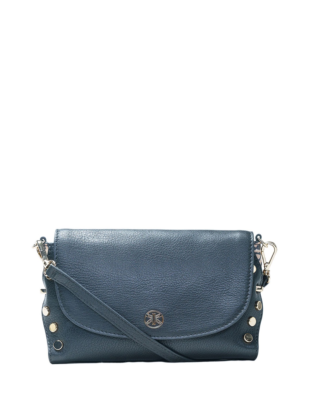 

RI2K LONDON Women Textured Leather Sling Bag, Blue